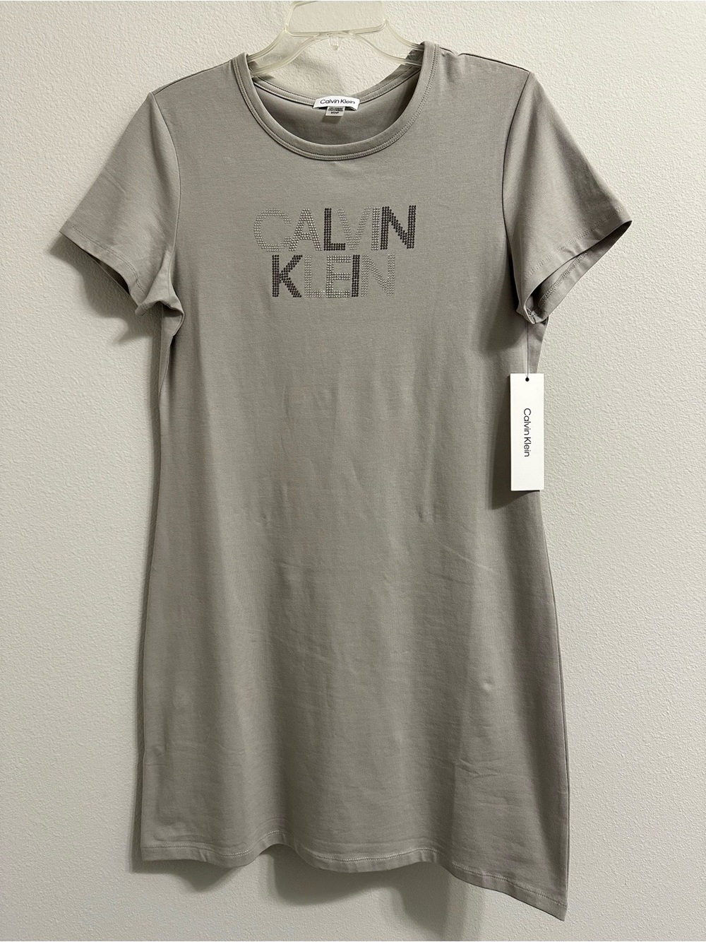 Calvin Klein Women's Taupe Logo Tee Dress size S. - Picture 3 of 6
